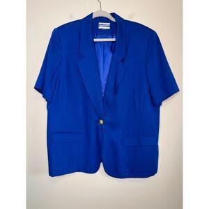 Women's Blue Short Sleeve Blazer